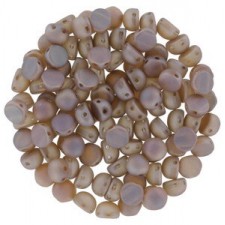 Czech 2-hole Cabochon kralen 6mm Crystal Celsian Full Matted